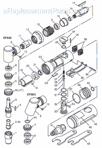 Page A Diagram and Parts List for CP863 T025317 Chicago Pneumatic Angle Grinder